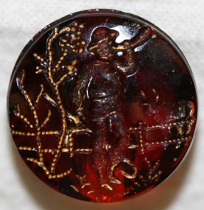 Button, glass, American or European