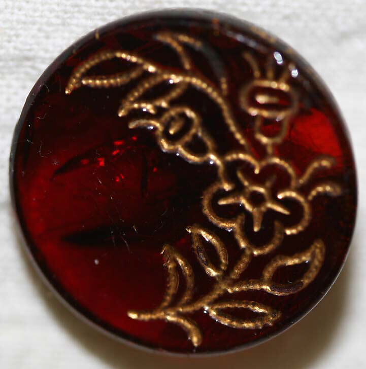 Button, glass, American or European