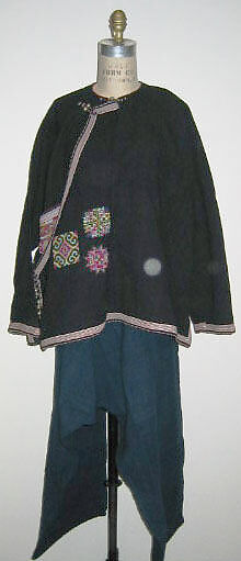 Festival costume, cotton, silk, silver, Thailand (Lu Mien Yao) 