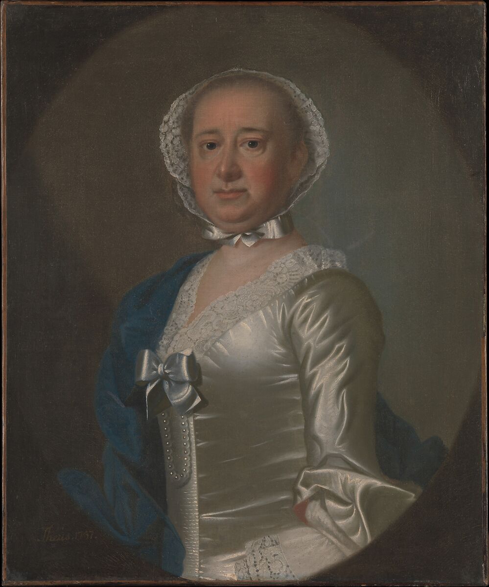 Mrs. Gabriel Manigault, Jeremiah Theus (American, Chur, 1716–1774 Charleston, South Carolina), Oil on canvas, American 