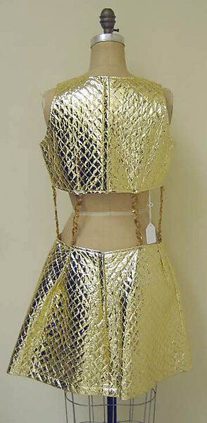 Dress, foil, cotton, plastic, American