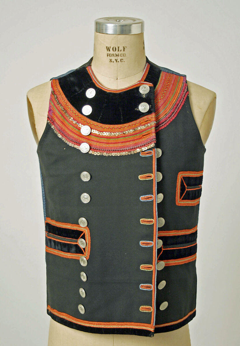 Vest, wool, silk, French (Breton) 