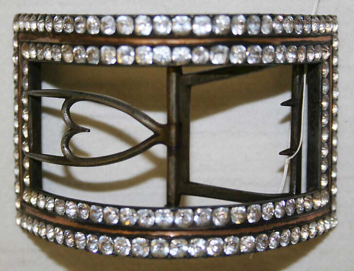 Shoe buckles, paste, metal, British