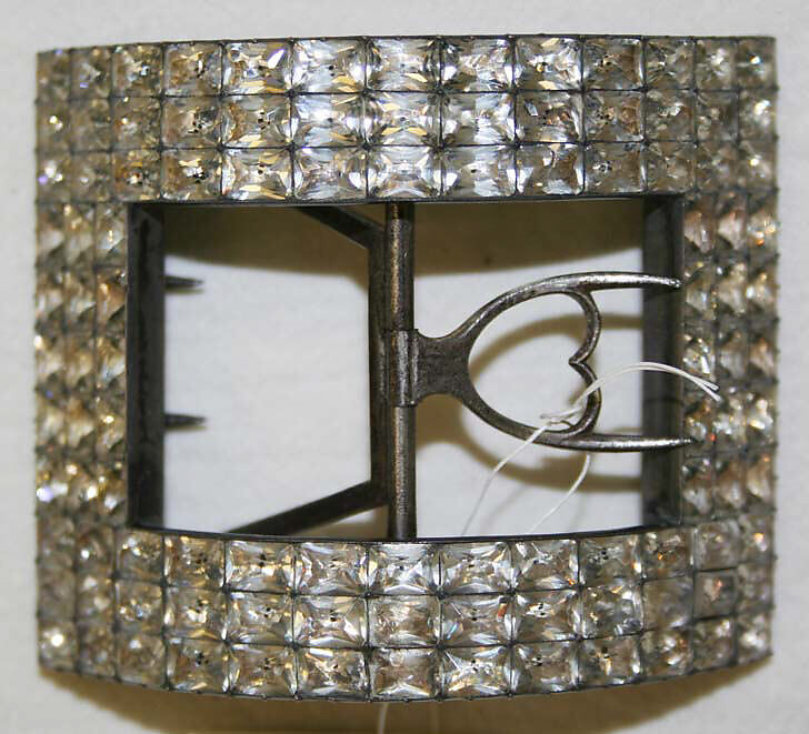 Shoe buckles, metal, paste, British