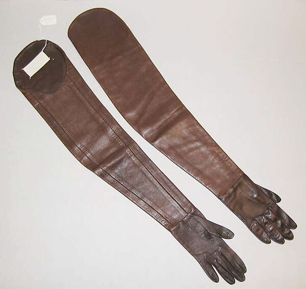 Gloves, Maison Margiela (French, founded 1988), a) leather; b) leather, cotton, French 