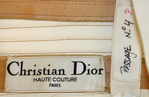 Creation, (a) House of Dior (French, founded 1946), (a) silk, synthetic, cotton, wool, plastic, metal; (b, c) leather; (d) metal, synthetic, pearl, silk, French