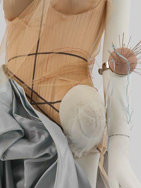 Creation, (a) House of Dior (French, founded 1946), (a) silk, synthetic, cotton, wool, plastic, metal; (b, c) leather; (d) metal, synthetic, pearl, silk, French