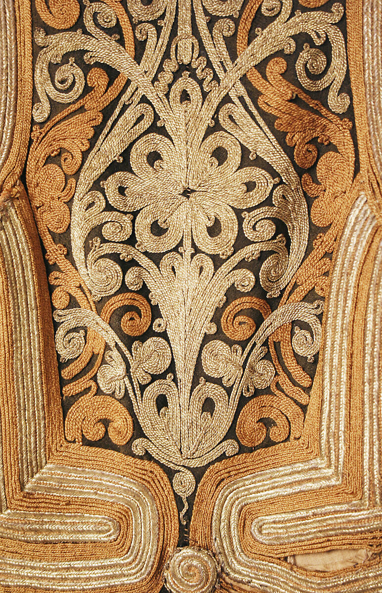Coat, wool, silk, metallic, probably Greek