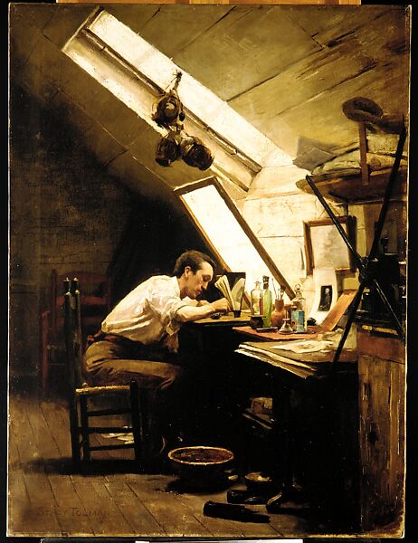 The Etcher, Stacy Tolman (1860–1935), Oil on canvas, American 