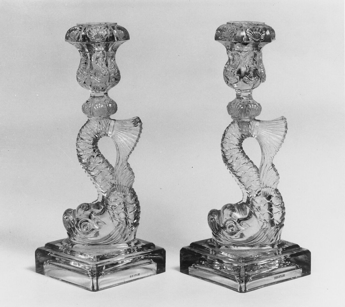 Candlestick, Pressed glass, American 