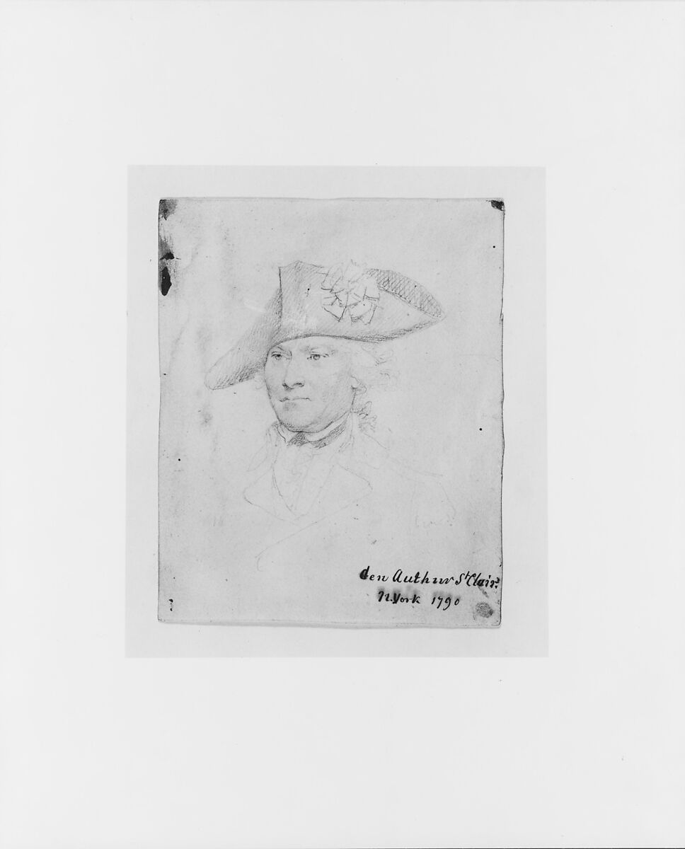 General Arthur St. Clair, John Trumbull (American, Lebanon, Connecticut 1756–1843 New York), Graphite on off-white wove paper, American 