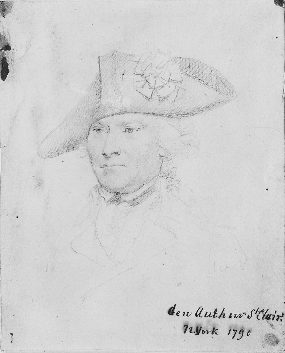 General Arthur St. Clair, John Trumbull (American, Lebanon, Connecticut 1756–1843 New York), Graphite on off-white wove paper, American