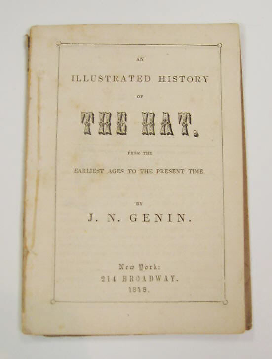Hat, John N. Genin, a) linen, silk, leather, paper; b,c) leather; d-f) paper, American