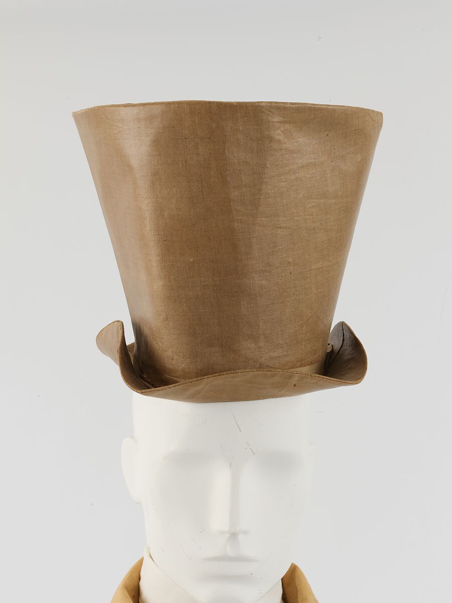 Hat, John N. Genin, a) linen, silk, leather, paper; b,c) leather; d-f) paper, American 