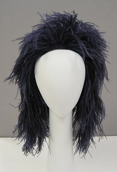 Hat, Halston (American, Des Moines, Iowa 1932–1990 San Francisco, California), feathers, silk, plastic, metal mesh, American 