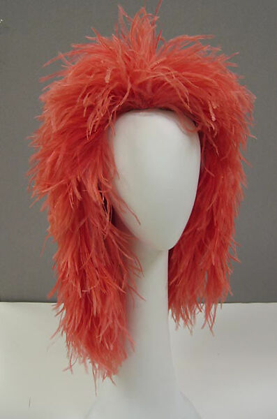 Hat, Halston (American, Des Moines, Iowa 1932–1990 San Francisco, California), feathers, silk, plastic, metal mesh, American 