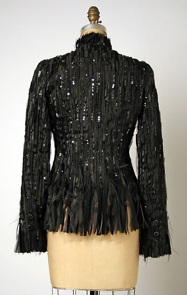 Jacket, House of Chanel (French, founded 1910), silk, plastic, glass, metal, feathers, French
