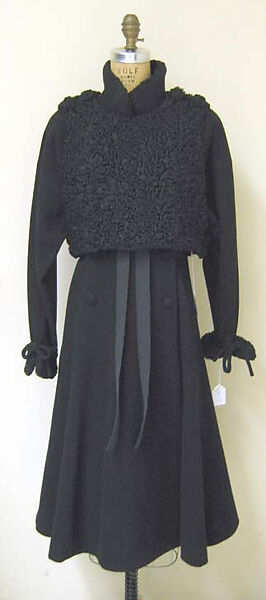 Coat, Karl Lagerfeld (French, founded 1984), a) wool, cotton, fur, synthetic; b) fur, synthetic, French 