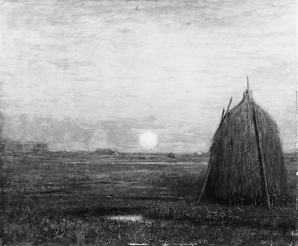 Moonrise at Sunset, Dwight William Tryon (1849–1925), Oil on wood, American 