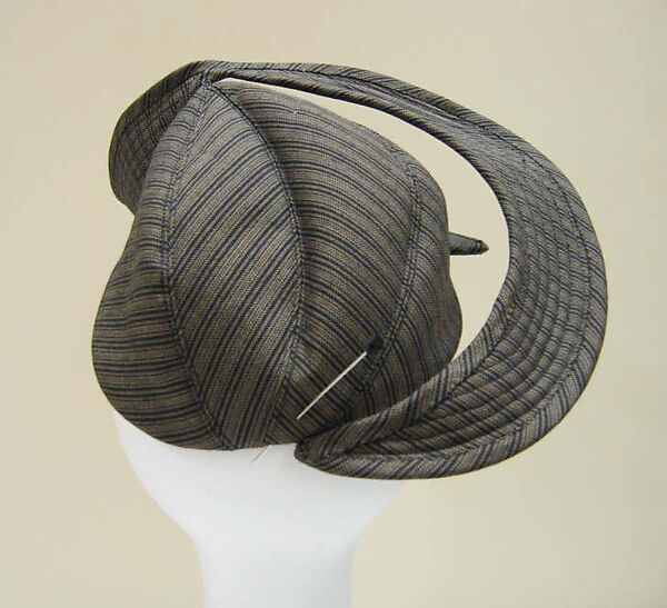 Hat, Stephen Jones (British, born 1957), a) wool, cotton, leather; b) cotton; metal, British