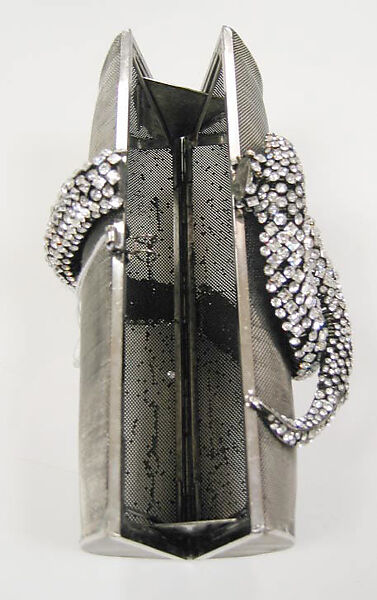 Clutch, metal, rhinestones, American or European