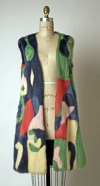 Vest, Bonwit Teller &amp; Co. (American, founded 1907), fur, silk, American 