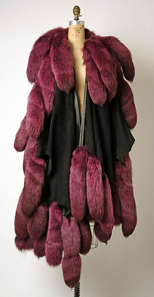 Cape, Revillon Frères (French, founded 1723), leather, fur, French 