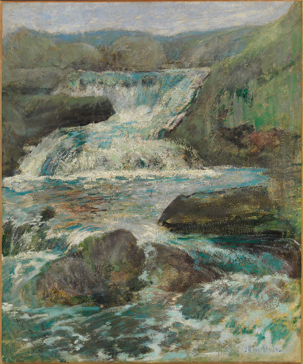 Horseneck Falls, John Henry Twachtman (American, Cincinnati, Ohio 1853–1902 Gloucester, Massachusetts), Oil on canvas, American 