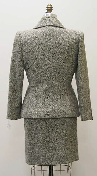 Ensemble, James Galanos (American, Philadelphia, Pennsylvania, 1924–2016 West Hollywood, California), a) wool, silk, rhinestones; b) wool, silk; c) silk, plastic, American