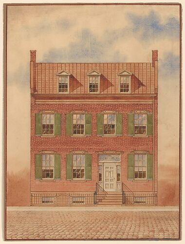 Architectural drawing of Duncan Phyfe’s house, 193 Fulton Street, New York City