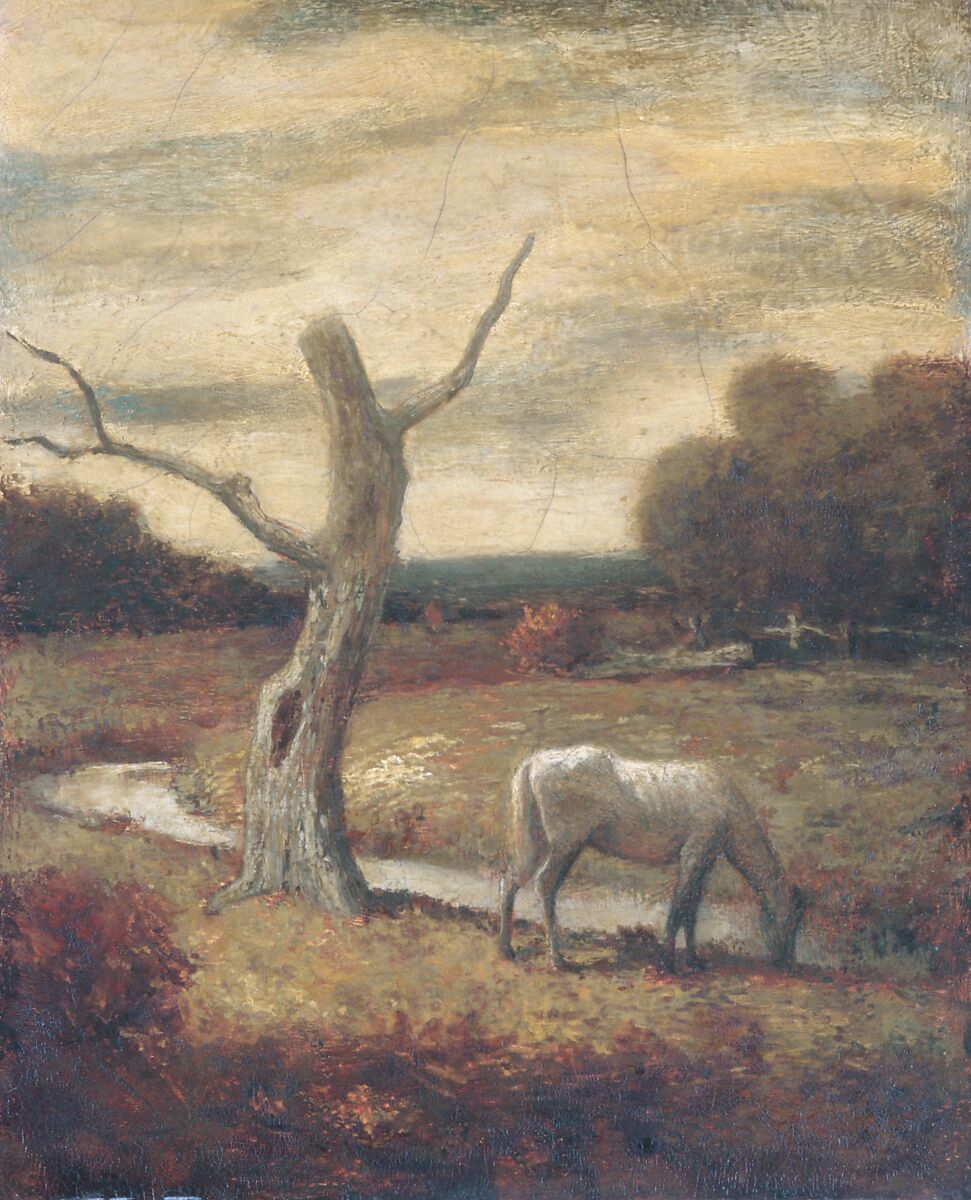 Autumn Meadows, Formerly attributed to Albert Pinkham Ryder (American, New Bedford, Massachusetts 1847–1917 Elmhurst, New York), Oil on canvas mounted on wood, American 