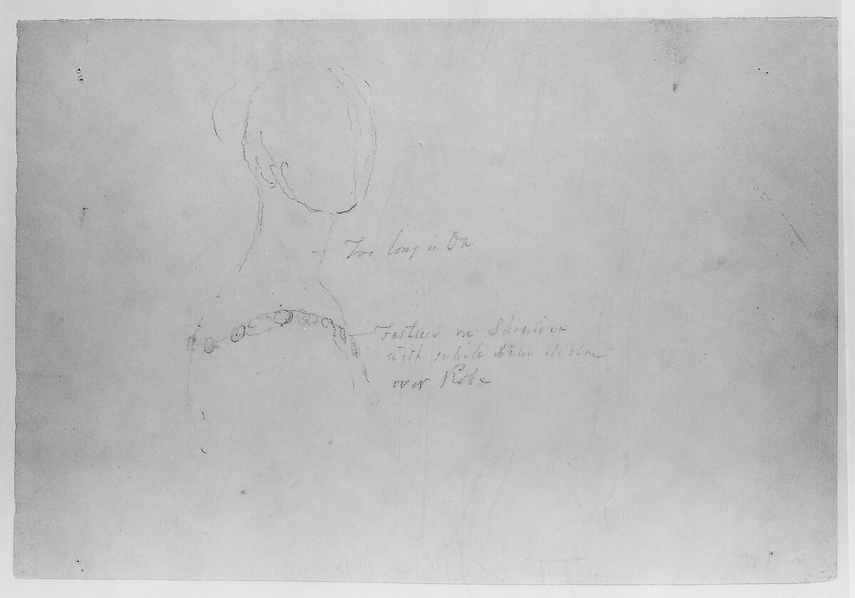 Study of Queen Victoria's Neckline (Study for Portrait of Queen Victoria), Thomas Sully (American, Horncastle, Lincolnshire 1783–1872 Philadelphia, Pennsylvania), Graphite on paper, American