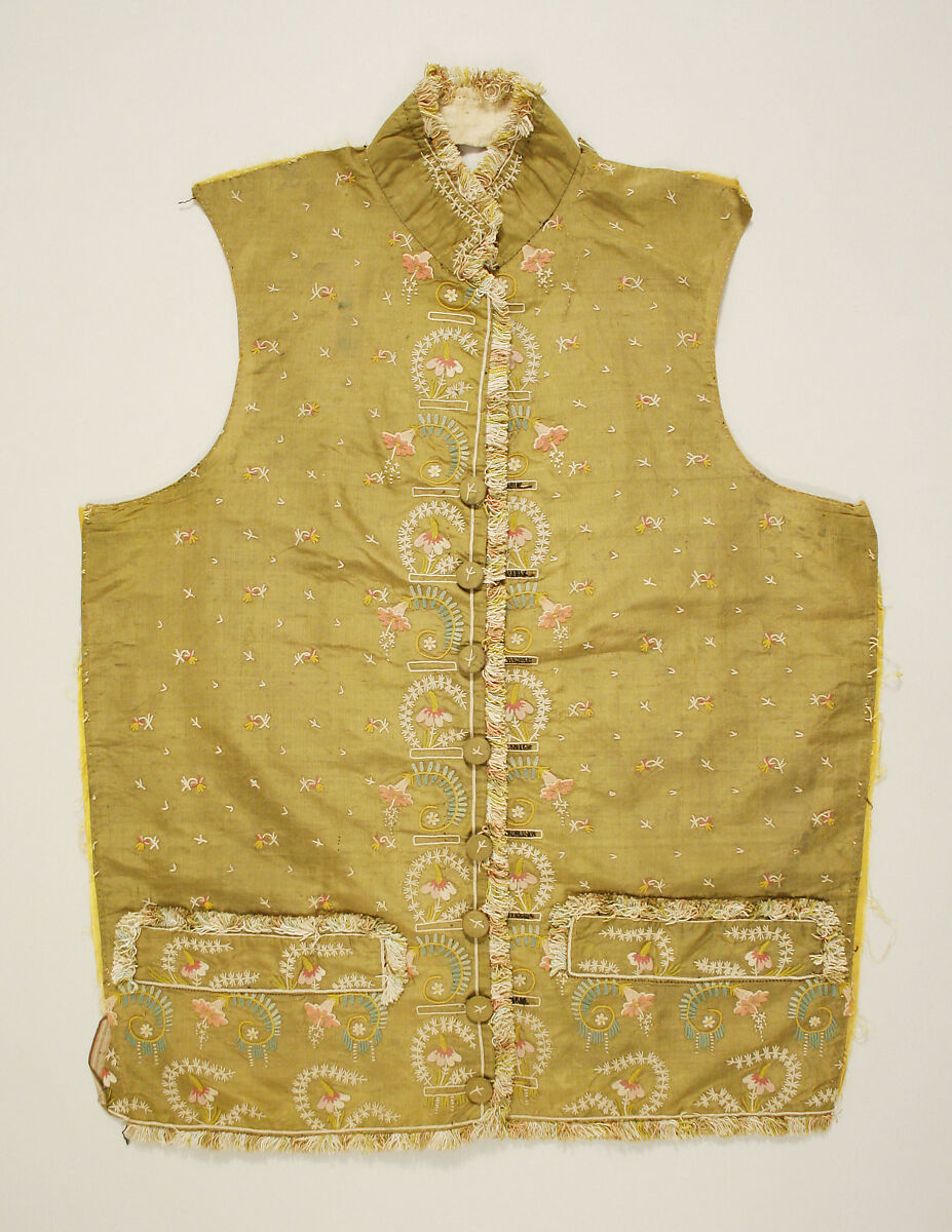 Vest, silk, American or European 