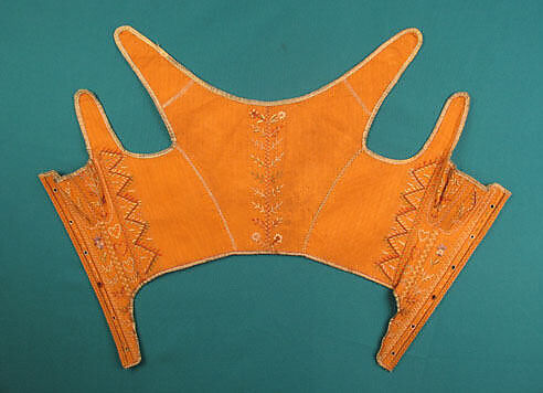 Corset, linen, silk, cotton, probably American