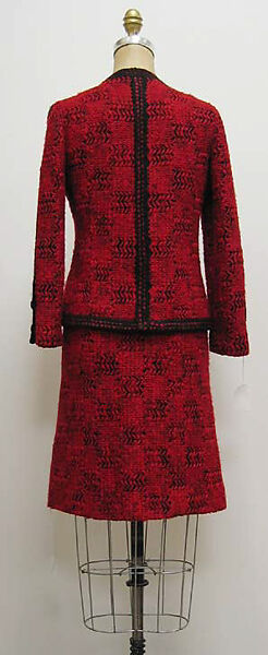 Suit, House of Chanel (French, founded 1910), a) mohair, synthetic, plastic, metal; b) mohair, synthetic, French