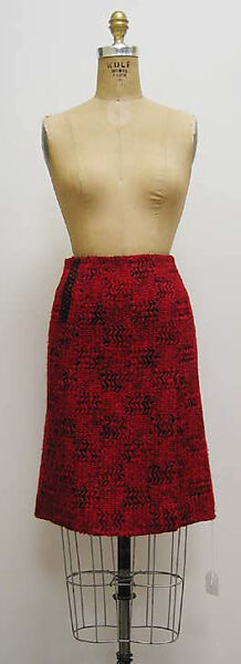 Suit, House of Chanel (French, founded 1910), a) mohair, synthetic, plastic, metal; b) mohair, synthetic, French