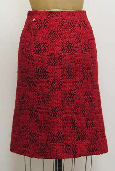 Suit, House of Chanel (French, founded 1910), a) mohair, synthetic, plastic, metal; b) mohair, synthetic, French