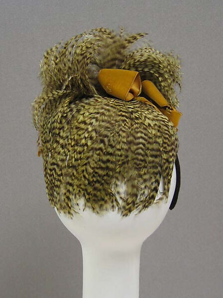 Hat, John-Frederics, Inc. (American, 1929–1948), silk, feathers, wool, cotton, American