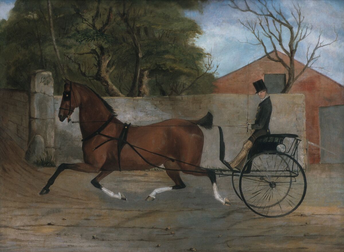 Portrait of a Gentleman in a Carriage, Oil on canvas, American 