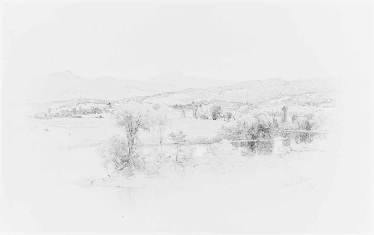 Maidstone, Vermont, Attributed to Albert Fitch Bellows (American, Midlford, Massachusetts 1829–1883 Auburndale, Massachusetts), Graphite and white gouache on brown wove paper, American