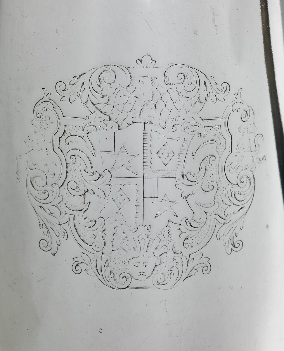 Coffeepot, Charles Le Roux (baptized 1689–1745), Silver, American