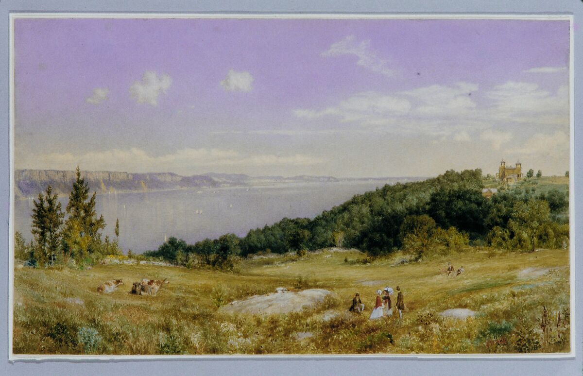 The Palisades, John William Hill (American (born England), London 1812–1879 West Nyack, New York), Watercolor and gouache on white wove paper, American