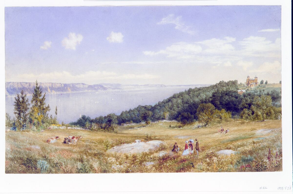 The Palisades, John William Hill (American (born England), London 1812–1879 West Nyack, New York), Watercolor and gouache on white wove paper, American