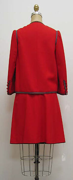 Suit, a,b) wool, synthetic, silk; c) cotton, leather, synthetic, French