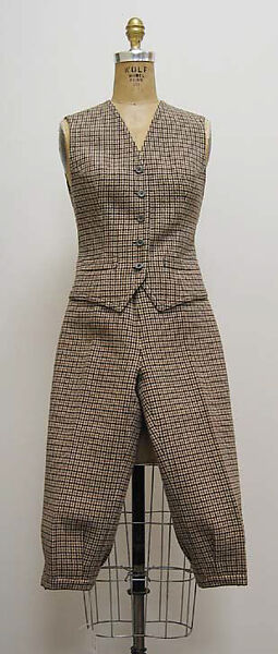 Ensemble, Hermès (French, founded 1837), a) wool, silk, plastic; b) wool, plastic; c) wool, silk; d) wool, silk, velcro; e) wool, French