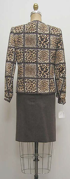 Ensemble, Philippe Venet (French, born 1929), a) wool, silk, plastic; b) silk; c) wool; d) silk, leather, French