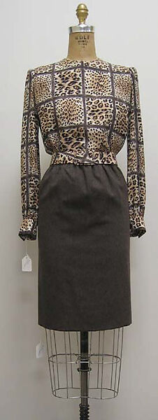 Ensemble, Philippe Venet (French, born 1929), a) wool, silk, plastic; b) silk; c) wool; d) silk, leather, French