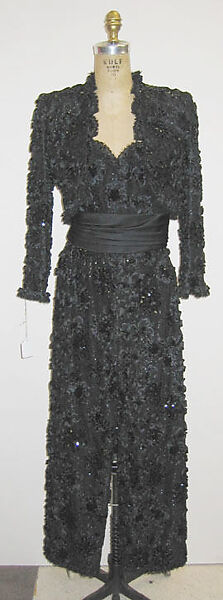 Ensemble, Hubert de Givenchy (French, Beauvais 1927–2018 Paris), a,b) silk, synthetic, plastic; c) silk, French 