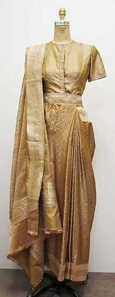 Ensemble, (c, d) Massaro (French, founded 1894), a, b) silk, metallic thread; c,d) leather, French 