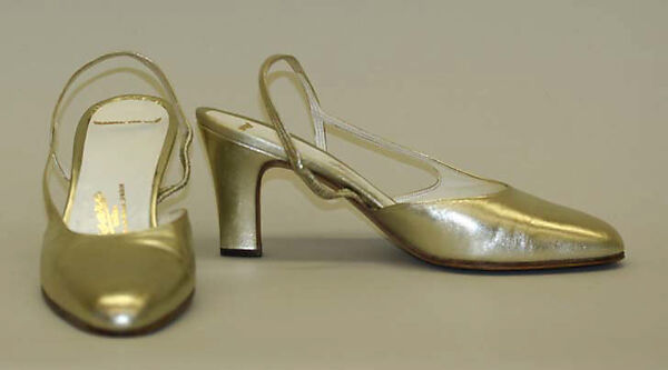 Ensemble, (c, d) Massaro (French, founded 1894), a, b) silk, metallic thread; c,d) leather, French